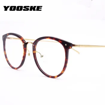 YOOSKE Jasno, Okrogla Očala Okvirji za Ženske Modni Pregleden Optična Očala Ženski Prevelik Očala za Kratkovidnost Okvir Unisex