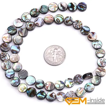 Naravni Abalone Lupini Kovanec Ravno Kroglice DIY kroglice za nakit, Izdelava Sklop 15