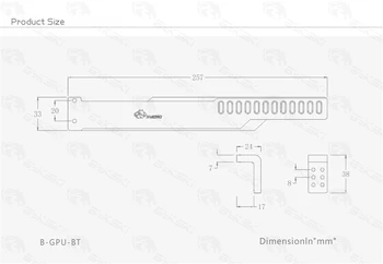 Bykski Kovinski Nosilec uporabite za Oporo GRAFIČNO Kartico Dolžine 250mm /Support Fix Grafične Kartice v Primeru za 2 luknje /Aluminij Nosilec