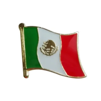 Mehika je država zastave river pin značko+Železo, medenina prevlečeno+slika+epoksi+metulj gumb nazaj-Brezplačna dostava(350 kos/veliko)