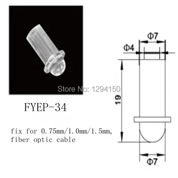 FYEP-34 Kupolaste Oblike svjetlovodni Stropne Luči Opozoril 100 kozarcev svjetlovodni Koncu pribor (Fitingi) z 0,75 mm/1,0 mm/1,5 mm Fiksna Plugger