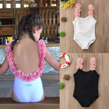 Princesa Otroci Baby Dekleta Cvet Povodcem Kopalke Obleka, Kopalke Bikini Set Za Kopanje Poletje Srčkan Obleko
