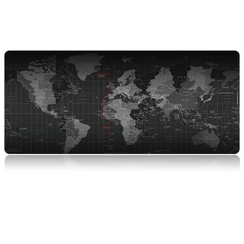 Prevelik Mouse Pad Zemljevidu Sveta Iger na srečo Mousepad Anti-slip Naravne Gume Velikosti Tipke za Miško Mat Zaklepanje Rob