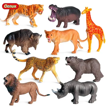 Oenux Original Afriške Divje Živali Simulacije Tiger, Lev Hippo Akcijska Figura Model Figur Izobraževanje Darilo Za Rojstni Dan Otrok Igrače