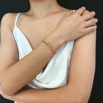 Velik Debel Aluminija Verige Trendy Geometrijske Ovratnik Ustvarjalni Modni Nakit Choker Ogrlice Za Ženske Kubanski Miami Ogrlica Stranka