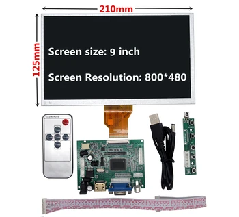 9-palčni LCD-Zaslon Zaslon z Oddaljenim Voznik Nadzorni Odbor 2AV HDMI VGA za Raspberry Pi Banana/Orange Pi mini računalnik
