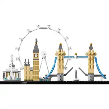 Mestna Arhitektura Skyline Zbirka Londonski Big Ben Ferris Wheel Gradniki Določa Opeke Klasični Model Igrače Za Otroke