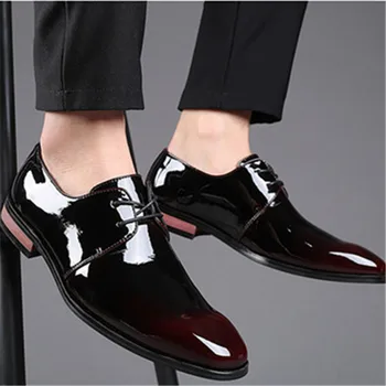 Moška Obleka, Čevlji 2020 Svetlo Lakasto Usnje Konicami Prstov Mens Oxfords Luksuzne blagovne Znamke, Modni, Klasični Poslovni Moški Formalno Čevlji