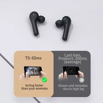 QCY T5 Bluetooth 5.0 Brezžične Slušalke Šport Teče Slušalke Touch Control &Cmfortable Nošenje Z Dvojno Mic