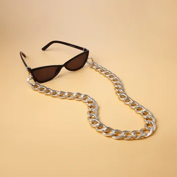 Oversize Punk Rock Moških sončna Očala Verige Paščka Pašček za Ženske Zlata Pretiravanja Močen Branje Očala Imetnik Vratu 60 cm