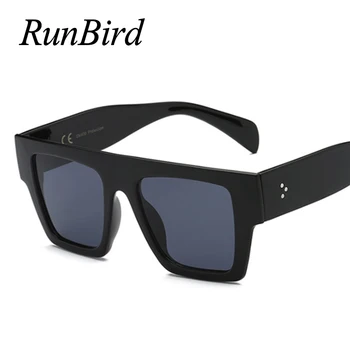 RunBird Ravno Top Oversize Kvadratnih sončna Očala Ženske blagovne Znamke Oblikovalec Dekoracijo Gradient Odtenkov Črno Rdeča sončna Očala za Moške 5357