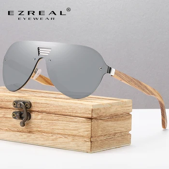 EZREAL Prvotne blagovne Znamke Moških Lesene Polarizirana sončna Očala Kovinski Okvir Bambusa Očala Ženske Luksuzni sončna Očala Z Lesom Primeru