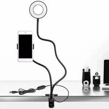 Univerzalno Držalo za Roko Prilagodljiv Mobilni Telefon Stojalo Posteljo, Mizo Tabela Posnetek z LED Selfie Luč za Live Stream Telefon vpenjalno Držalo