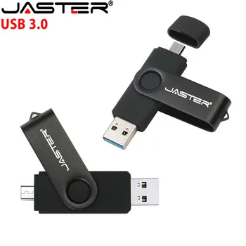 JASTER USB 3.0 Kovinski ključek USB OTG Pen Drive 16GB Pendrive 2 v 1 Micro USB Ključek 32GB 64GB 128GB 256GB Flash Disk