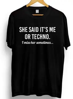 Techno Slogan Natisnjeni Mens T-Shirt Smešno Dekle Šala Glasbe Black Podzemnih Vrh Fitnes Vrhovi Moški Print Tee Shirt Homme