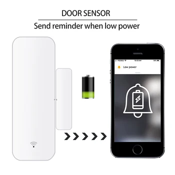 D06 Tuya Senzor za Vrata Varnostni Alarm WiFi Odprtih Vrat Senzor Alexa Združljiv DIY namestitev Alarmni Sistem Za Dom