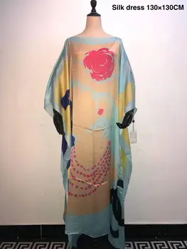 Lep Evropske Tiskane Svile tam kaftan dolge Obleke, Tajska Plaža Lady Obleke svoboden boubou Abaya Afriške obleke za ženske