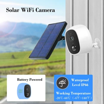 EVKVO Sončne Energije za Polnjenje Brezžično WiFi 1080P Kamera 2MP, HD Prostem CCTV Varnosti IP Kamera za Nadzor Zunanjih solarnimi