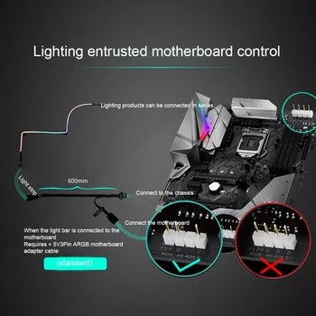 550mm Motherboard Digitalna RGB Večnamenski Prostor Luči LED Trakovi DIY Oprema PC Prilagodljiva Montaža 3Pin 5v Regulator