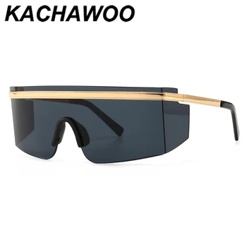 Kachawoo enem kosu sončna očala kovinski človek ščit prevelik sončna očala za ženske očala rimless unisex poletje najboljši prodajo predmetov