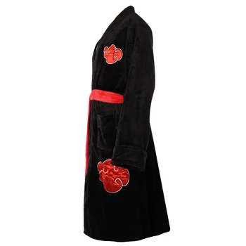 Naruto Akatsuki Uchiha Itachi Flanela Nightgown Debeline Cosplay Kostum Vrgel Toplo Ogrinjalo Sleepwear Kopalni Plašč Anime Odejo Plašč