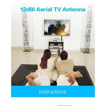 Notranja digitalna TV-antena DVB-T 12dBi Booster HD IEC vmesnik HDTV antena ATSC ISDB TV Notranje Antene Ojačevalnik
