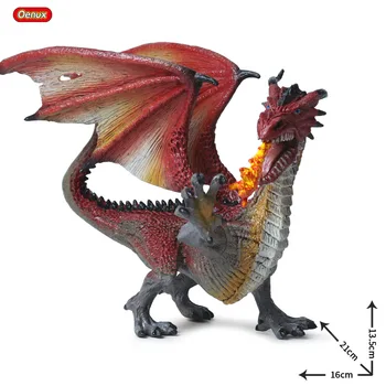 1Pcs Otrok živali model igrača Simulacije Kitajski Zmaj Zlato Rdeči Zmaj Smaug Flying Blue Dragon Model igrače darila za otroke