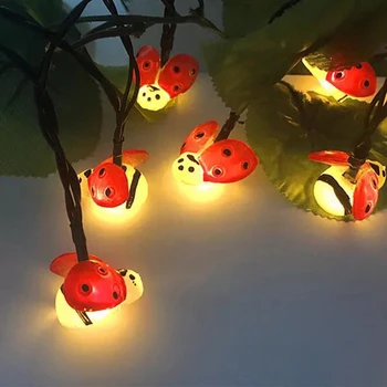 20leds 30leds na Prostem LED Solarna Svetilka Ladybug Niz LED Luči Počitnice Božično zabavo, Poroko Venci Vrt Nepremočljiva Luči