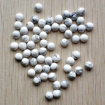 Debelo 50pcs/veliko moda visoko kakovost naravnih bela howlite kamen krog cab chrysoprase 6 mm kroglice za nakit, zaradi česar 6 mm brezplačno