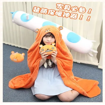 Himouto! Umaru-chan Plašč Anime Doma Umaru Cosplay Kostume Cape Šal Doma Hooded Cape Kavč Mehko Odejo Karton Cosplay Krpo
