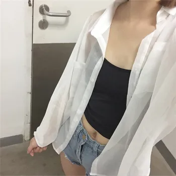 B žensko Bluzo Poletje korejska Različica Svoboden Divje Bat Rokav Shirt za zaščito pred soncem Tanke Vrhovi Dolg Rokav Blusas Mujer De Moda 2020