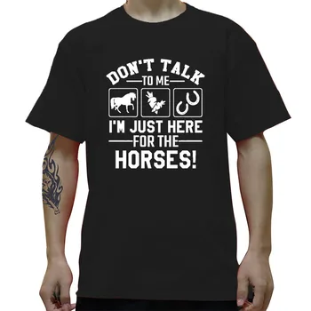 Samo Tukaj za Konje Smešno Grafični T-Shirt Mens Poletje Slog, Moda Kratke Rokave Prevelik Ulične T Srajce
