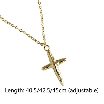 925 Sterling Srebro INS Priljubljena Križ Ogrlica za Ženske Ročno 14k Zlato Lady Študent Darila Flyleaf