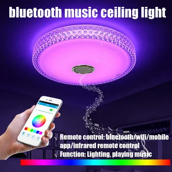 72W RGB LED Stropne Luči APP Remote bluetooth Glasbe Svetlobe Doma Žarnice Pametne zgornje meje Lučka za Podporo alexa go/google domov/tmall Elf