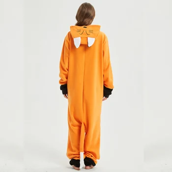 Novo Odraslo Žival Sleepsuit Fox Pižamo Kostum Cosplay Onesie Fancy Kostum Hoodies Pižame Sleepwear