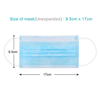 500/1000pcs za boj Proti Onesnaževanju 3 Plast prahu masko za zaščito Enkratno uporabo Maske Elastična Uho Zanke usta maske Varnost Masko