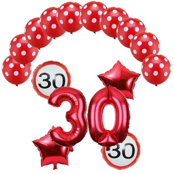 16pcs/nastavi Obletnico, rojstni dan Folija Baloni star 32inch število in 2.8 g Latex Balon rojstni okraski za odrasle Dobave