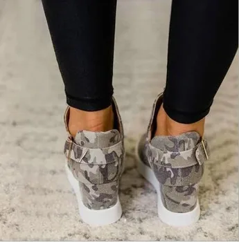 Čevlji Ženske 2020 Pomlad Jesen Žensk iz čevlji Prikrivanje Platno Platformo Povečujejo Priložnostne čevlji Dame Mujer
