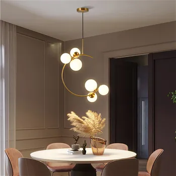 Sodobno minimalistično stekla žogo zlati LED obesek lučka za Nordijsko dnevna soba spalnica kuhinja dekoracija žarnice jedilnico lestenec