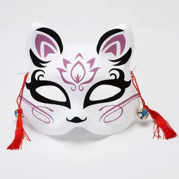 Fox Masko Ročno poslikano Japonski Masko, Pol Obraza, PVC Fox Masko Maškarada Festival Žogo Kabuki Kitsune Maske Cosplay Kostum