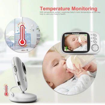 VB603 Brezžični Baby Monitor s 3,2 palčnim LCD Noč Vizija Varnosti Temperatura Fotoaparata, Video, Barvni Nadzor Varnostne Kamere