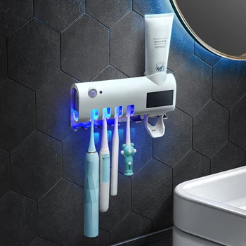 Meyjig UV zobna ščetka Imetnik Kopalniški Pripomočki Sončna Energija Samodejno zobna pasta Razpršilnik USB Charge Multi-funkcijo