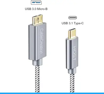 USB C Mikro B 3.0 Kabel 1M (Gen2/ 10Gbps),USB 3.1 Zunanji Trdi Disk, Kabel,za MacBook (Pro),Galaxy S5 Opomba 3 napajalni Kabel