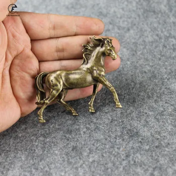 Čisti Baker 12 Nebesno Trdna Konj Feng Shui Okraski Antično Bronasto Teče Konj Kip Miniature Figurice Namizne Dekoracije