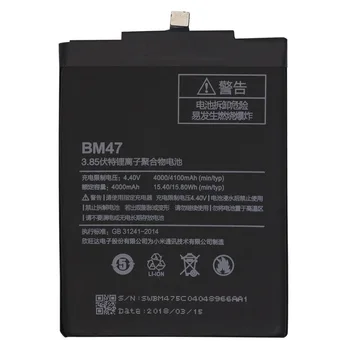 Za Xiao Mi Telefon Baterija BM47 Visoko Kakovost Kapacitet 4000 mah Nadomestna Baterija Za Redmi 3 3 3X 4X 3 pro Hongmi 3 S 4 X