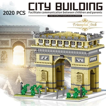 Svetovno Znani Arhitekture francija paris Arc de Triomphe mikro diamond blok nanobrick model stavbe opeka igrača zbirka