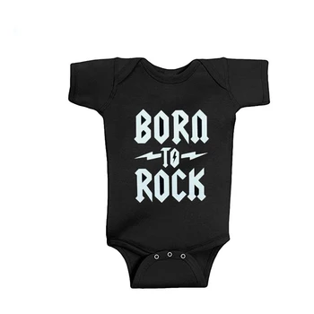 Nov Prihod Otroška Oblačila Rock Black Bombaža, Kratek Rokav Baby Bodysuit Baby Fantje, Dekleta Obleke Smešno Otroška Oblačila 0-18 M