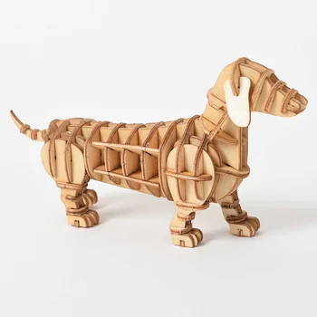 Jazavičar model 3D Leseno Sestavljanko Živali pes Puzzle Izobraževalne Igrače DIY obrti igrače za otroke darilo brezplačna dostava