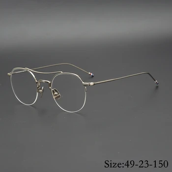 Vintage očala ultralahkih zlitine klasične krog halfrim okvir TB903 literarni slog ' enske mo {ki za zdravila na recept objektiv brezplačno ladja