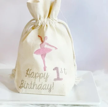 Prilagodite katero koli besedilo, ime, datum Balerina happy birthday korist darilo sladkarije mošnje stranka korist vrečke muslimanskih sladkarije bifeji